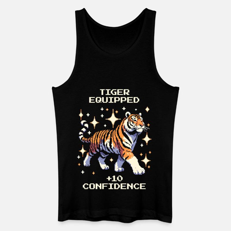 Tiger-Loadout: +10 Selbstvertrauen | Tiger - Männer Bio Tank Top - Schwarz