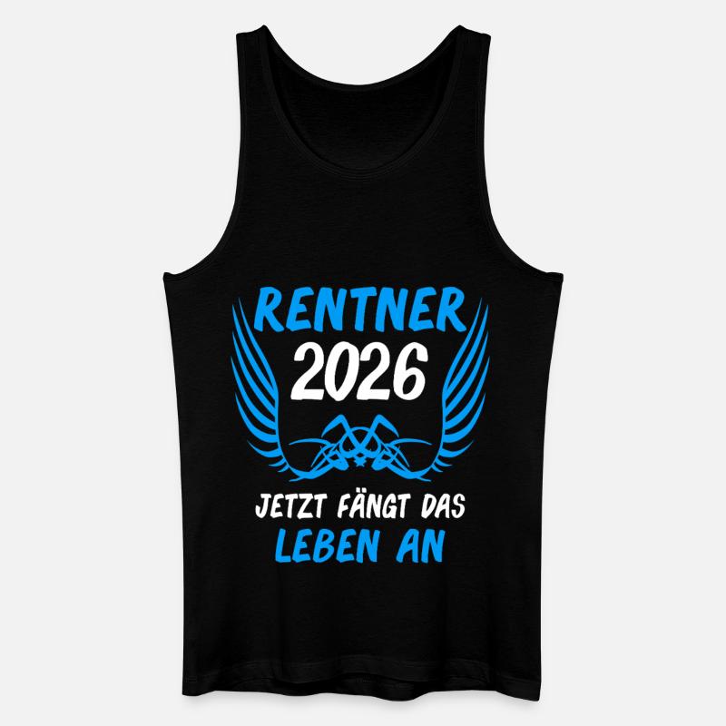 Rentner 2026 Ruhestand Geschenk - Männer Bio Tank Top - Schwarz