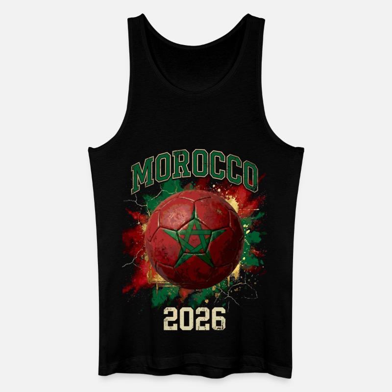 Fußballdesign von Marokko 2026 - Männer Bio Tank Top - Schwarz