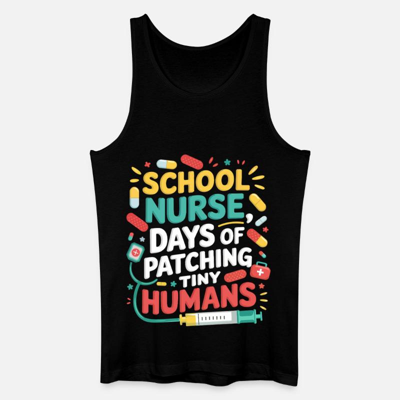 Minis patchwork d’infirmière scolaire - Débardeur bio Homme - noir