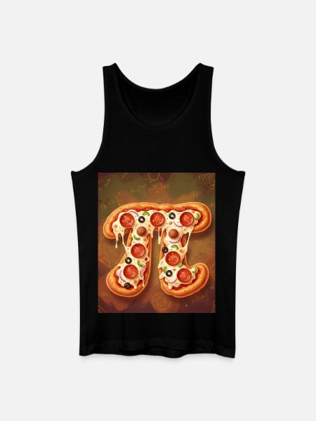 Pi Shape Pizza - Männer Bio Tank Top - Schwarz