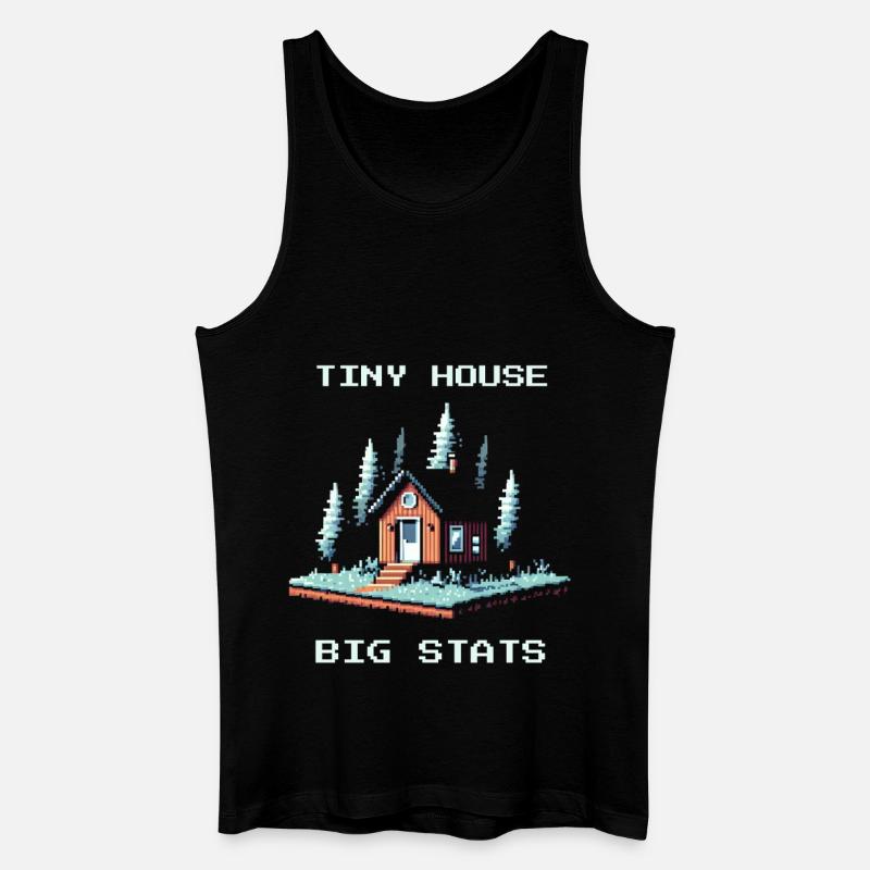 Tiny House, große Werte | Minimalismus - Männer Bio Tank Top - Schwarz