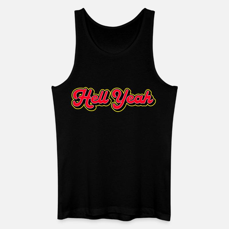 Hell yes 3D Retro Script - Männer Bio Tank Top - Schwarz