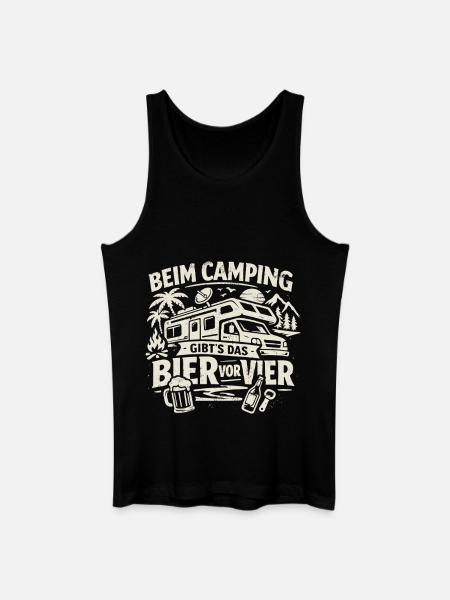 Camping | Bier vor Vier - Männer Bio Tank Top - Schwarz