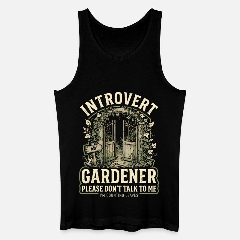 Introvert Gardener Humor - Männer Bio Tank Top - Schwarz