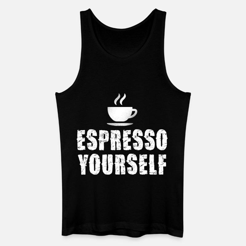 Espresso Yourself Typographic Cup - Männer Bio Tank Top - Schwarz