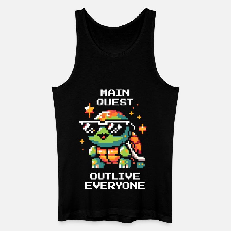 Main Quest: Länger leben | Schildkröte - Männer Bio Tank Top - Schwarz
