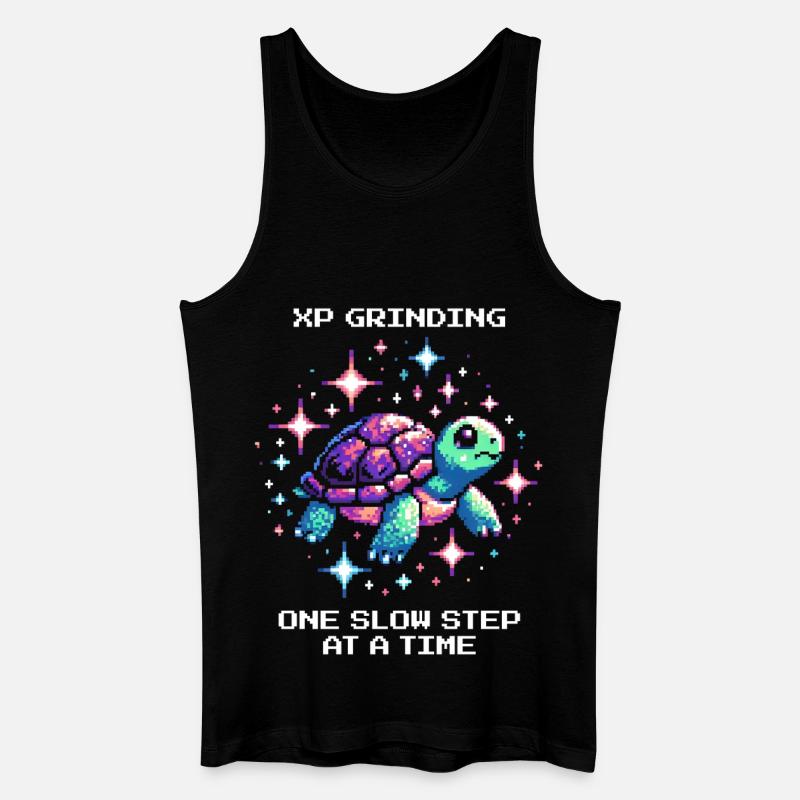 XP grinden | Schildkröte - Männer Bio Tank Top - Schwarz