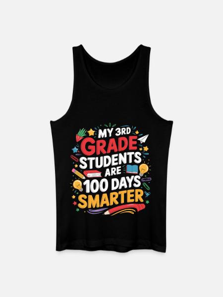 Third Class: 100 Days Smarter - Men’s Organic Tank Top - black