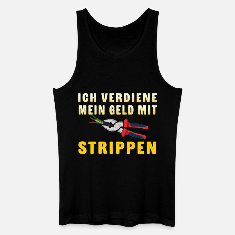 Elektriker Spruch Geld mit Strippen Verdienen - Männer Bio Tank Top - Schwarz