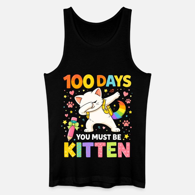 100 Days You Must Be Kitten - Männer Bio Tank Top - Schwarz