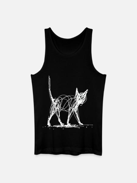 Minimalist, Drawn Cat, Minimalism - Men’s Organic Tank Top - black