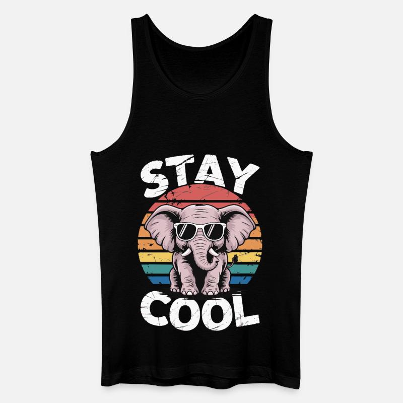 Stay Cool Elefant - Kinder Retro - Männer Bio Tank Top - Schwarz