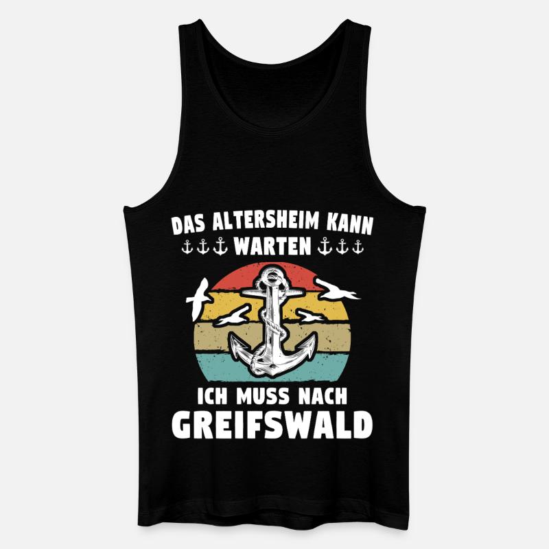 Greifswald Sprüche - Männer Bio Tank Top - Schwarz