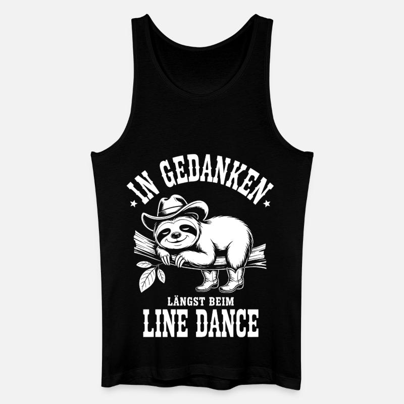 Sloth Line Dance Thoughts - Men’s Organic Tank Top - black