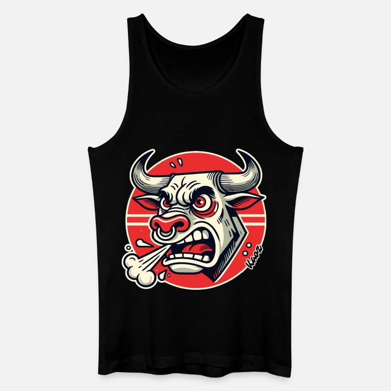 Wütender Bulle Retro-Logo - Männer Bio Tank Top - Schwarz