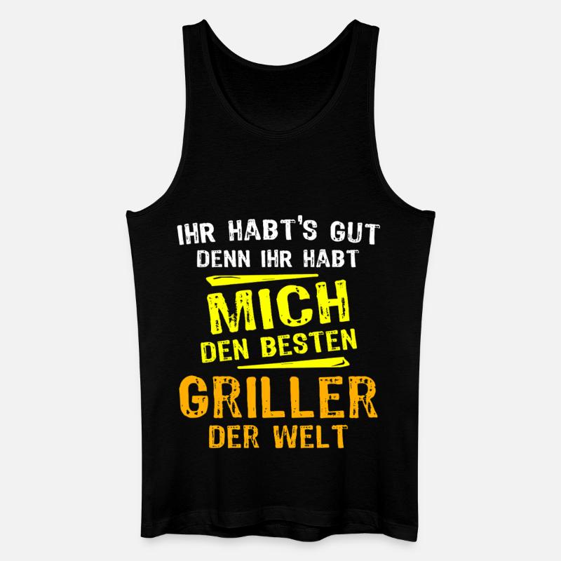 Griller Geschenk - Männer Bio Tank Top - Schwarz