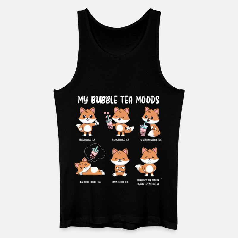 Fuchs Bubble Tea Meme - Männer Bio Tank Top - Schwarz