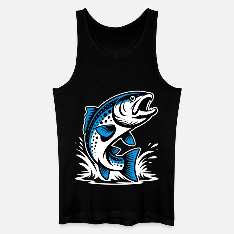 Springende Forelle - Männer Bio Tank Top - Schwarz
