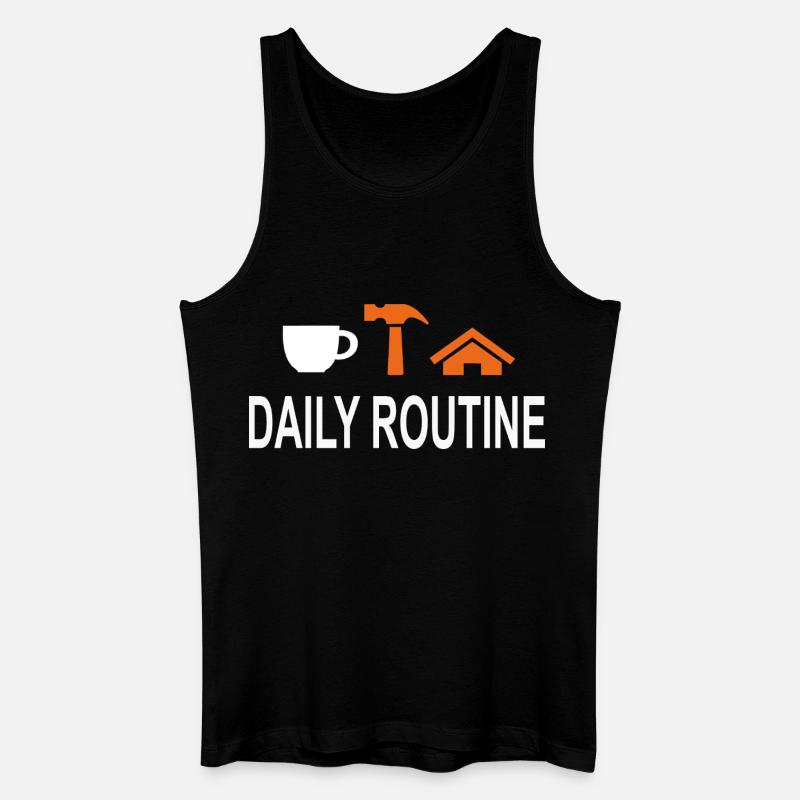 TäglicheRoutine, Daily Routine, Arbeit kann warten - Männer Bio Tank Top - Schwarz