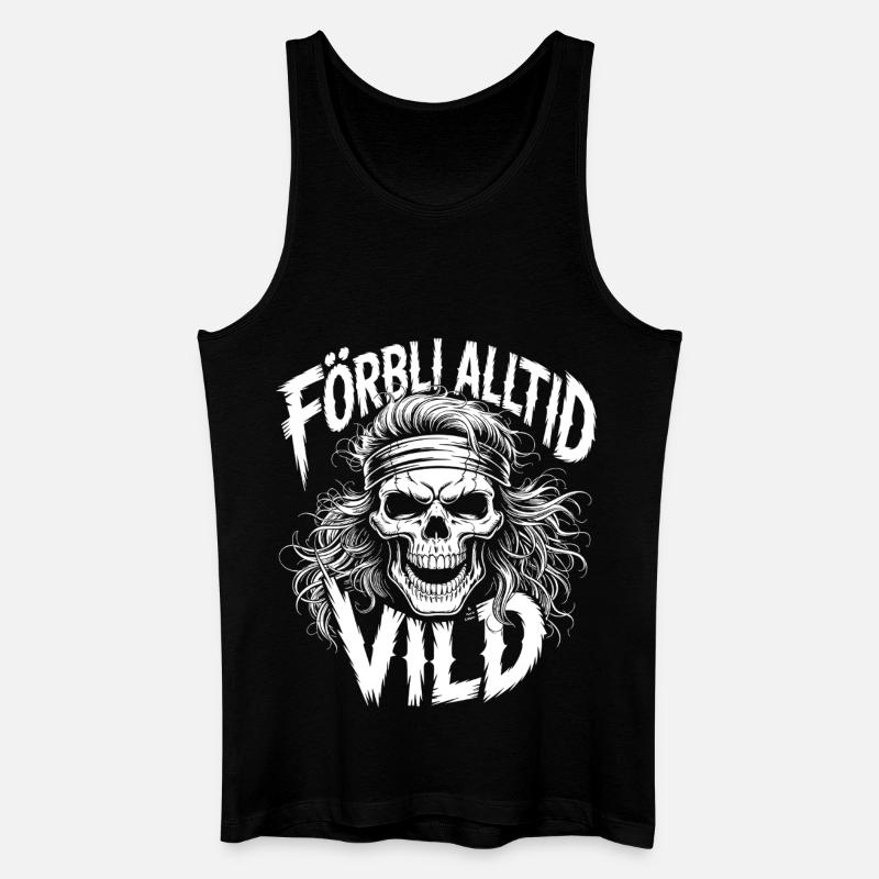 Wild Side Skull - Männer Bio Tank Top - Schwarz