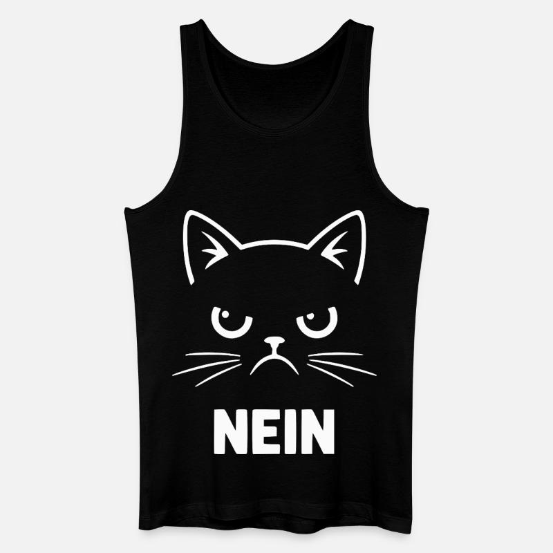 Nein Katzenkopf Illustration - Männer Bio Tank Top - Schwarz