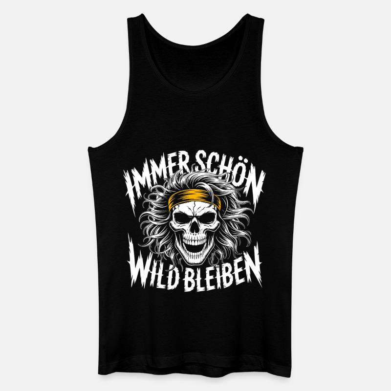 Schädel mit Headband Rock-Print - Männer Bio Tank Top - Schwarz