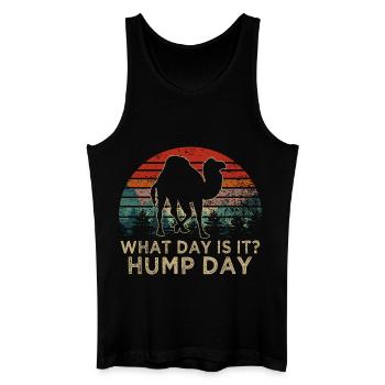 What Day Is It Hump Day Camel Retro Sunset - Men’s Organic Tank Top - black - Front