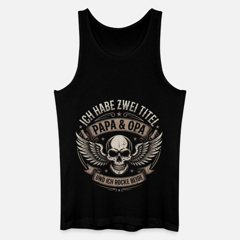 Papa & Opa: Zwei Titel - Männer Bio Tank Top - Schwarz