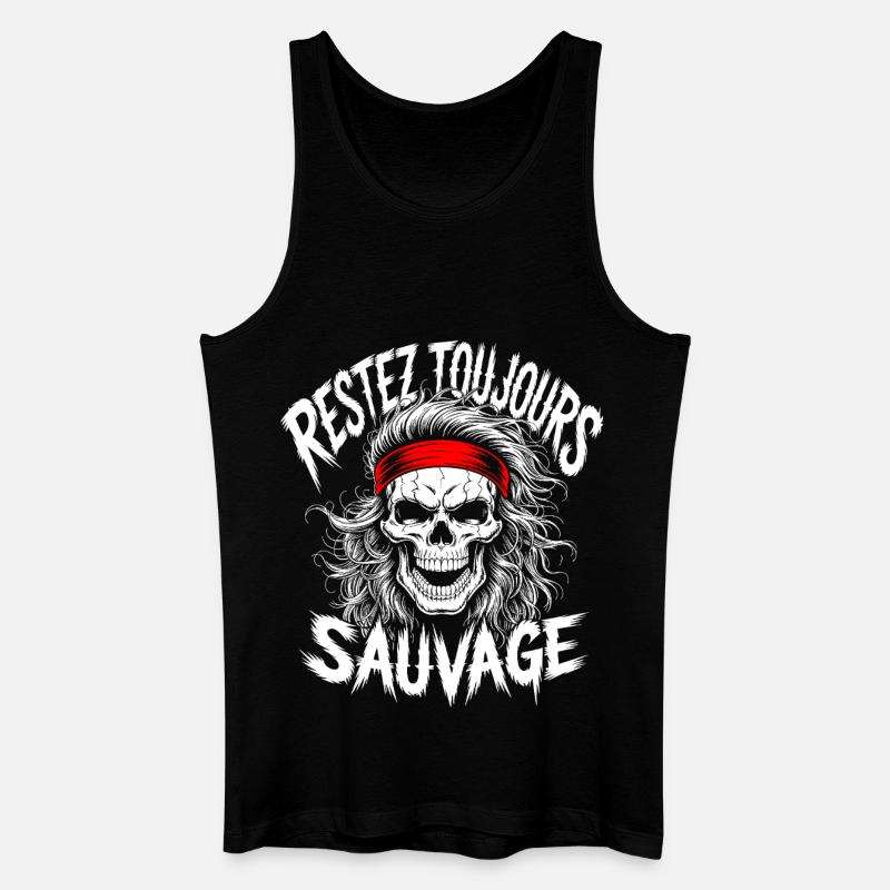 Bleib wild Immer Schädel - Männer Bio Tank Top - Schwarz
