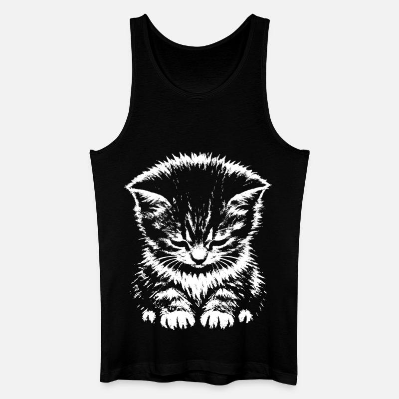 Sad Cat Meme Gift - Men’s Organic Tank Top - black