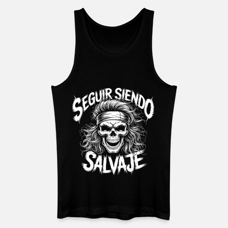 Wild Side Skull - Männer Bio Tank Top - Schwarz