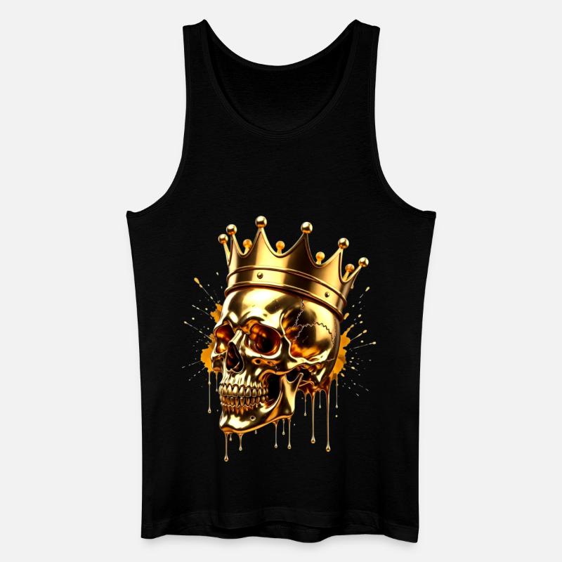 GOLDEN IMPERIAL SKULL - Männer Bio Tank Top - Schwarz