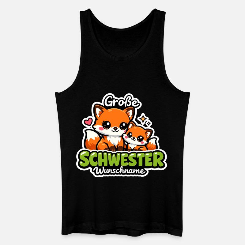 Große Schwester Geschenk Füchse 2026 - Männer Bio Tank Top - Schwarz