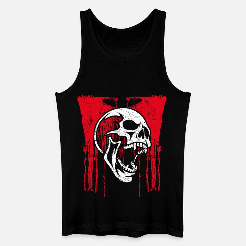 Schädel schreit - Männer Bio Tank Top - Schwarz