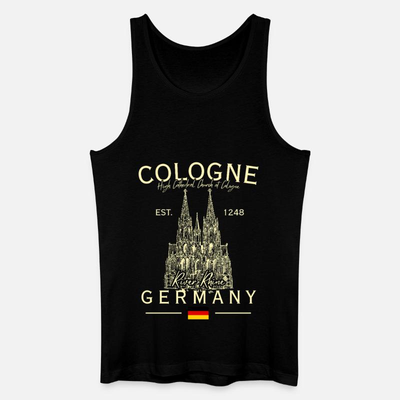 Cologne Germany Kölner Dom Cathedral Souvenir - Männer Bio Tank Top - Schwarz