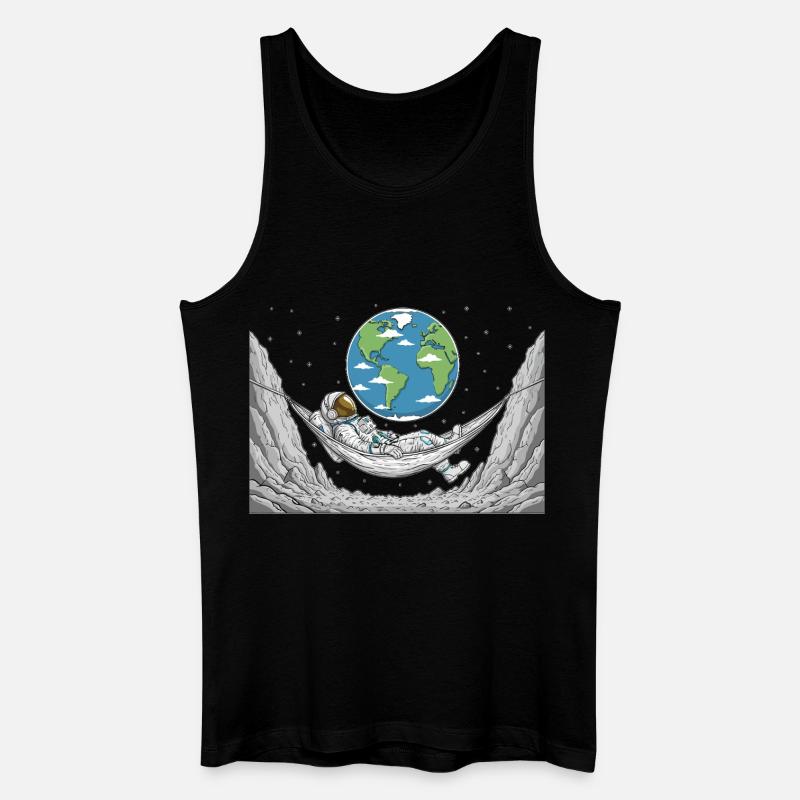 Astronaut Space Hammock Moon Earth Rest - Männer Bio Tank Top - Schwarz