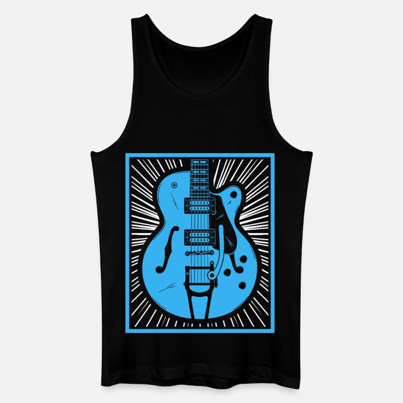 Retro-Gitarren-Silhouette - Männer Bio Tank Top - Schwarz