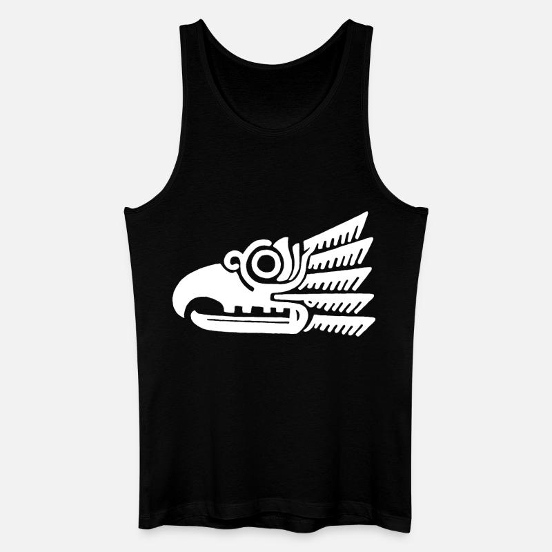 Weißer Stammesvogelkopf - Männer Bio Tank Top - Schwarz
