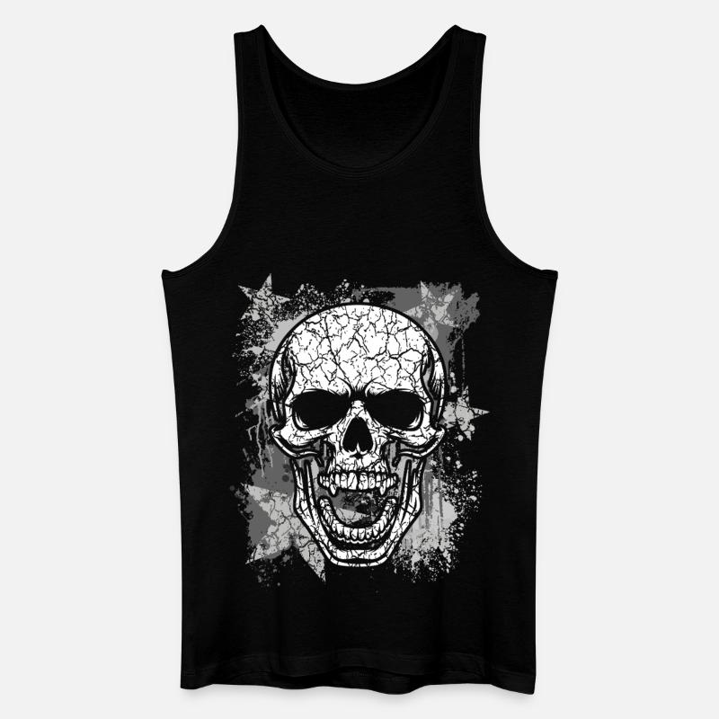 Grunge Schädel Grafik - Männer Bio Tank Top - Schwarz