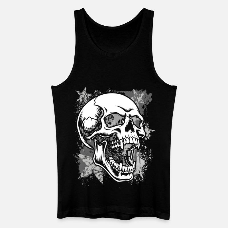 Grunge Schädel Farbspritzer - Männer Bio Tank Top - Schwarz