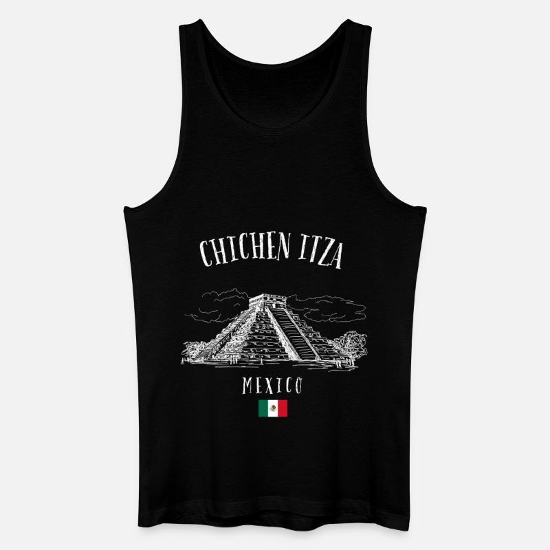 Pyramide de Chichen Itza, Mexique - Débardeur bio Homme - noir