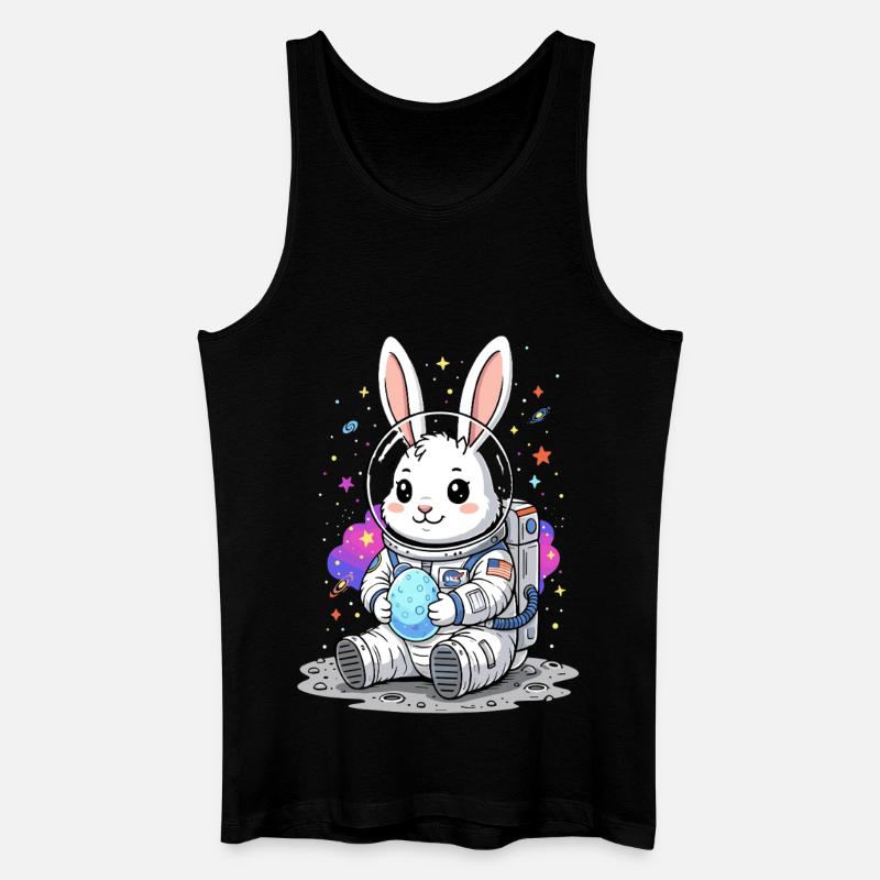 Astronaut Osterhase Weltraum - Männer Bio Tank Top - Schwarz