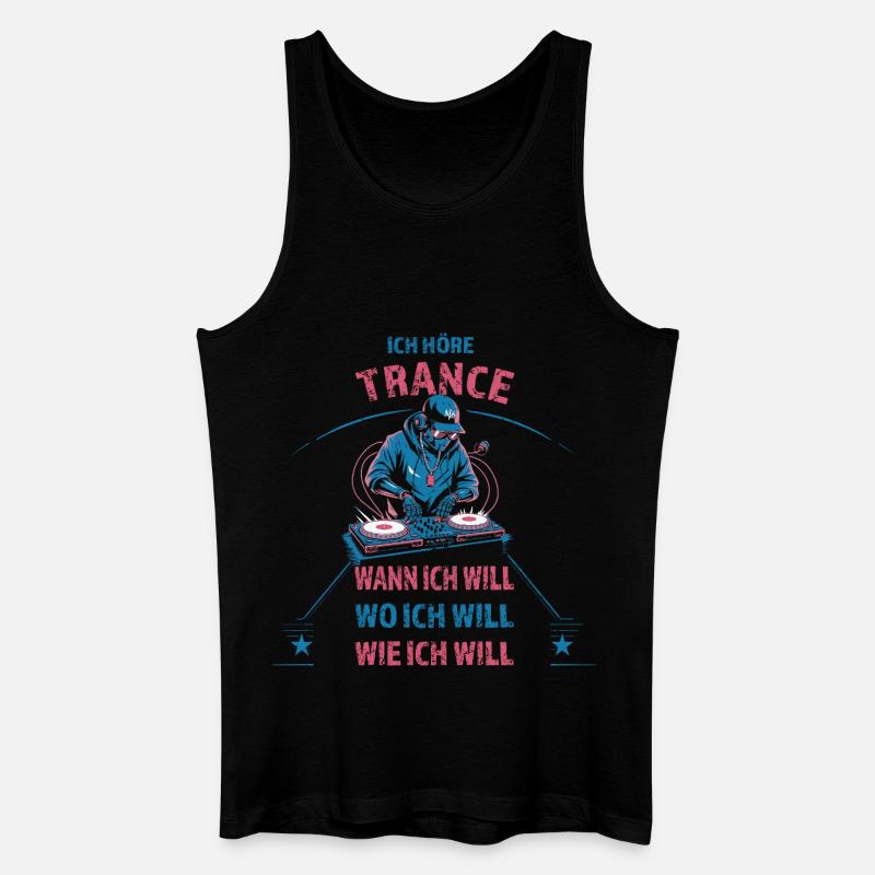 Ich höre Techno wann ich will - Männer Bio Tank Top - Schwarz