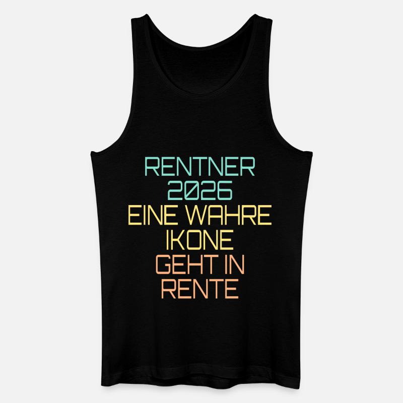 Rentner 2026 Ikone Rente - Männer Bio Tank Top - Schwarz