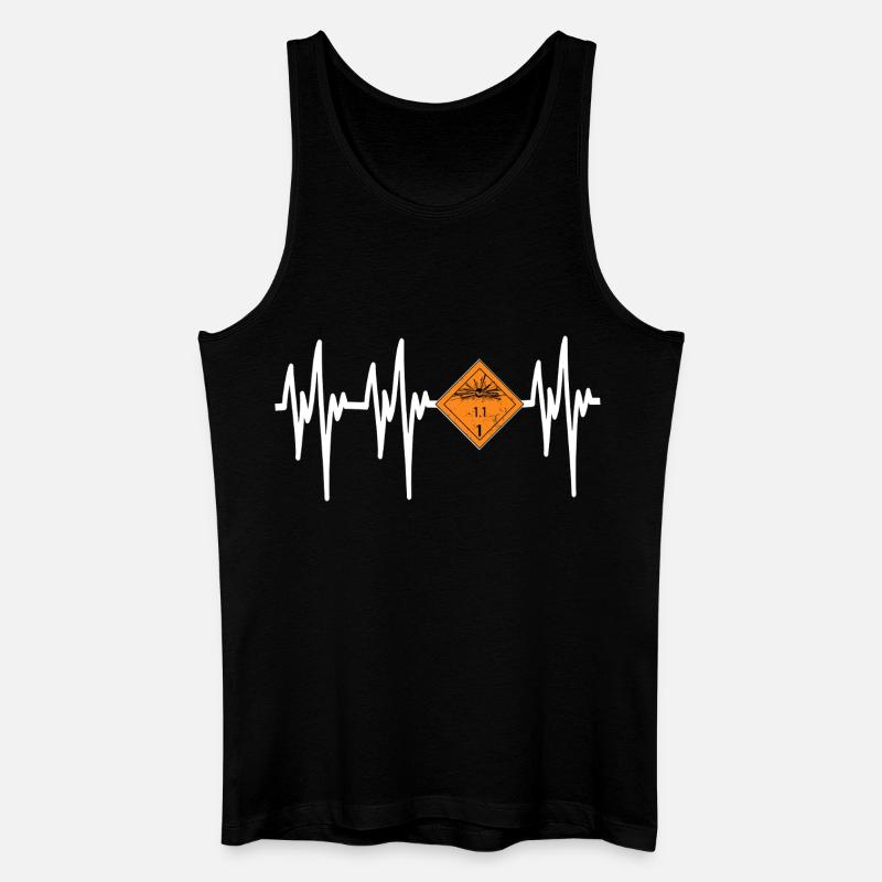 Heartbeat Pyro Danger - Männer Bio Tank Top - Schwarz