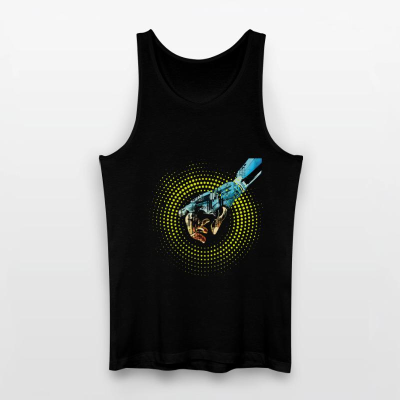 computer hand robot AI digital cyborg code pc Men’s Organic Tank Top