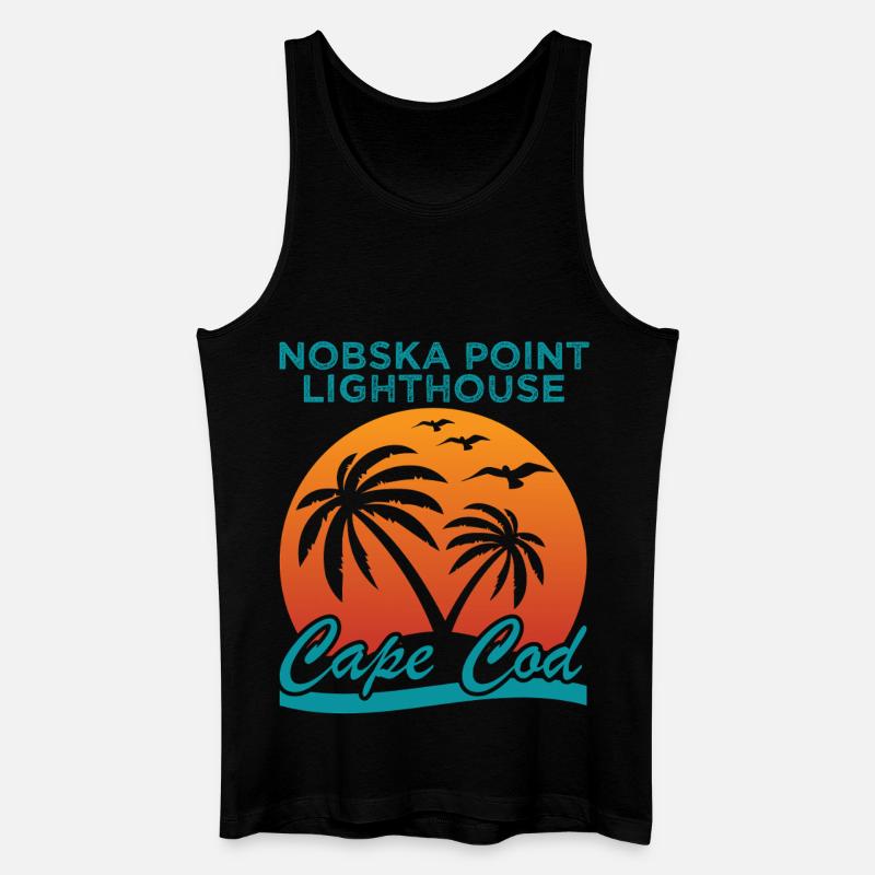 Nobska Leuchtturm Cape Cod Hemd - Männer Bio Tank Top - Schwarz