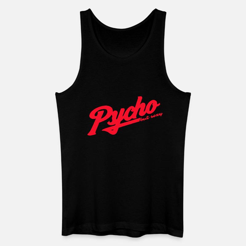 Psycho Retro Script Logo - Men’s Organic Tank Top - black