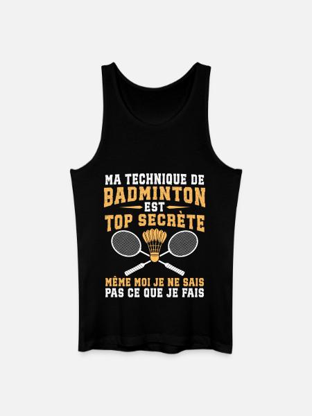 ma technique de badminton - Débardeur bio Homme - noir